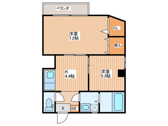 福田マンションの物件間取画像