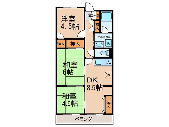 オクトハイツつくしの物件間取画像