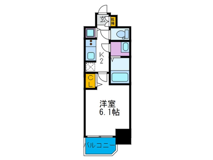 ｱｸｱﾌﾟﾚｲｽ天王寺Ⅱ(705)の物件間取画像