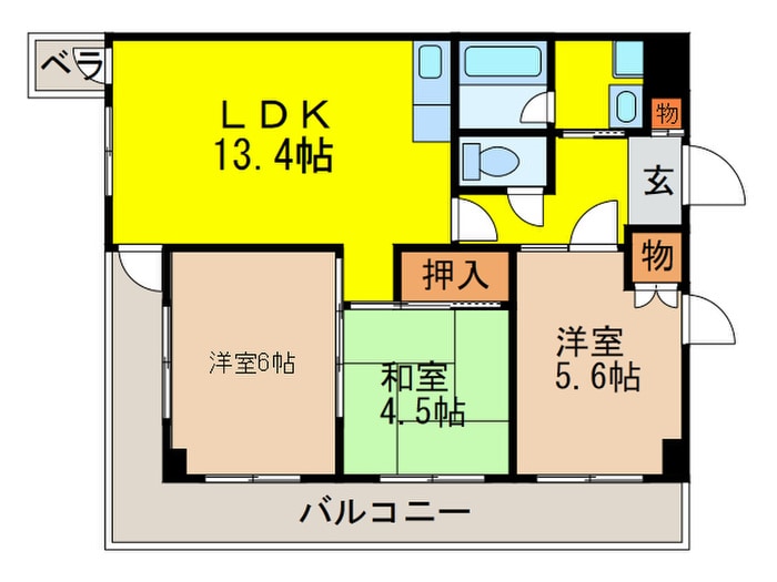 グリ－ンパレス千里中央Ａ棟の物件間取画像