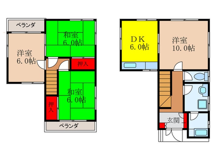 奥村貸家の物件間取画像