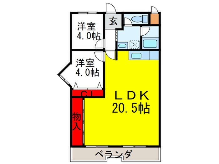 朝日プラザ東豊中（201）の物件間取画像