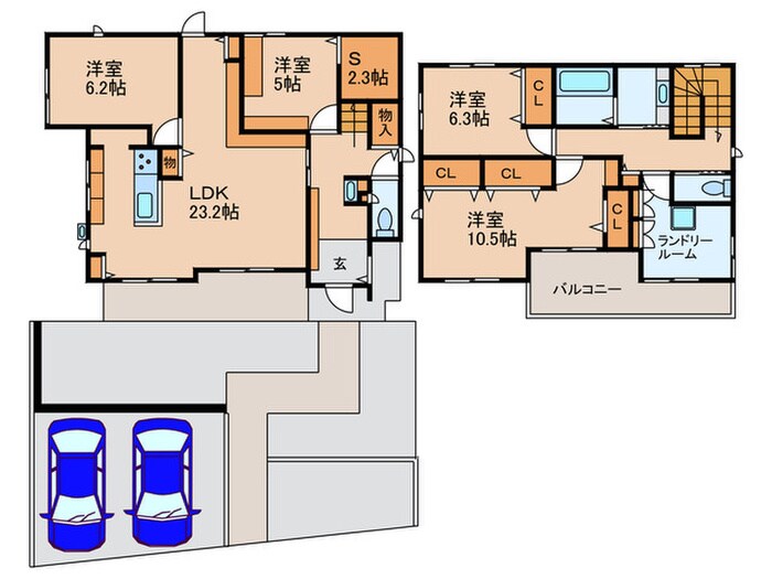豊中市岡町南 戸建賃貸の物件間取画像