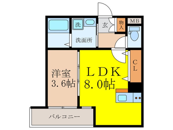 プライムコート豊津の物件間取画像