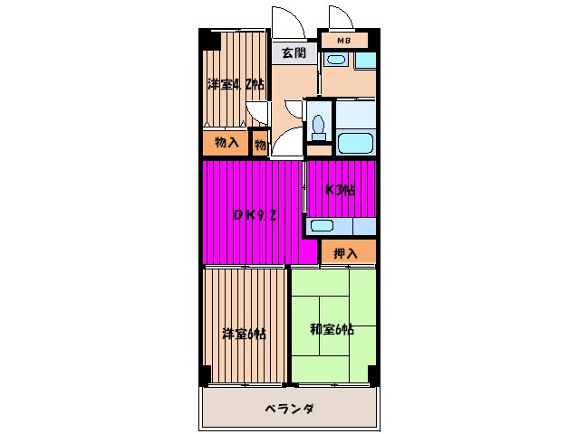 メゾンドヴィオレットの物件間取画像