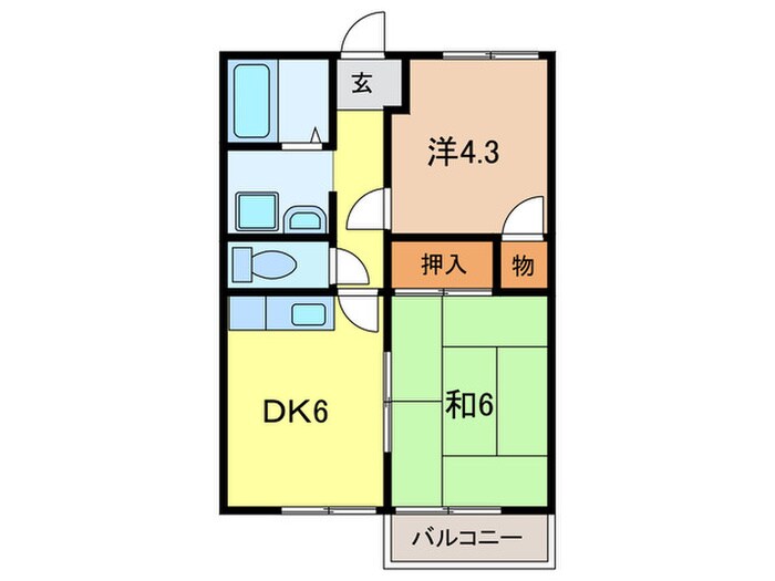 ハイツ香風Ⅰの物件間取画像