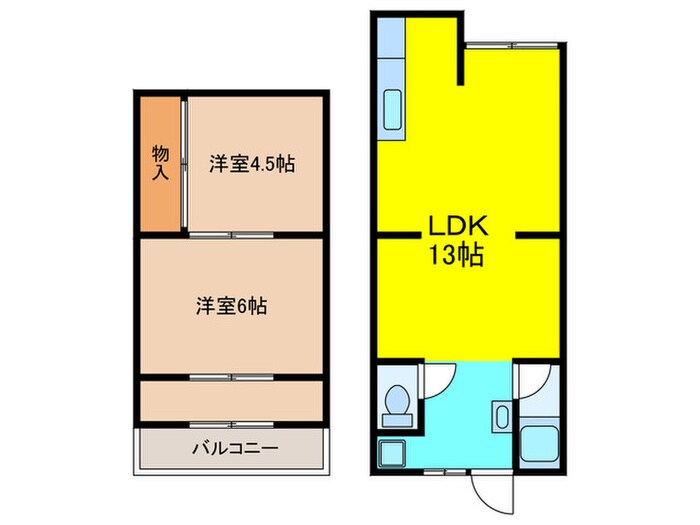 萱島東テラスハウスの物件間取画像