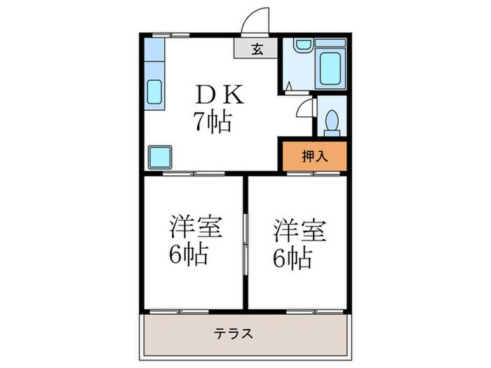 パピリヨン吉川の物件間取画像