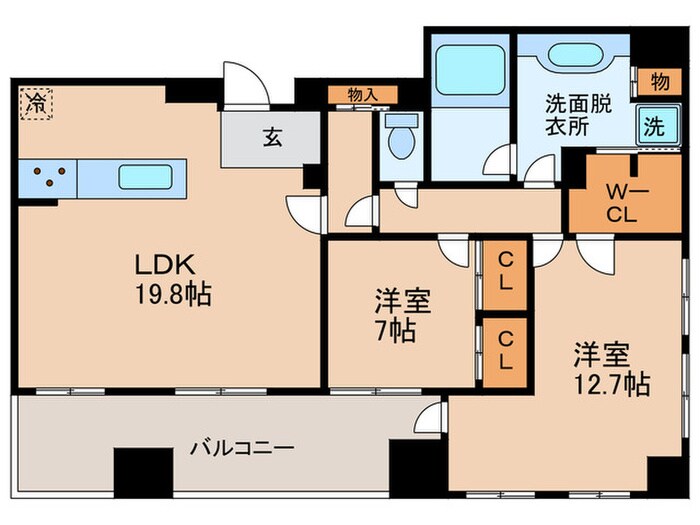 レジディア心斎橋ウエストの物件間取画像