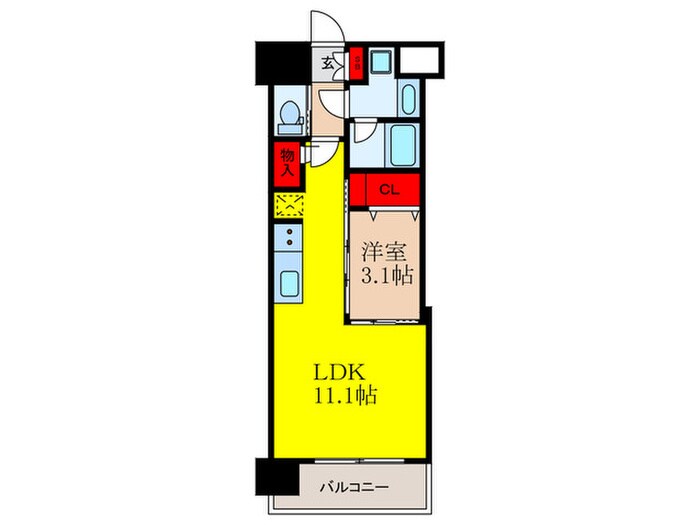 ｺﾝﾌｫﾘｱ･ﾘｳﾞ東三国駅前ｿﾙﾃﾗｽの物件間取画像