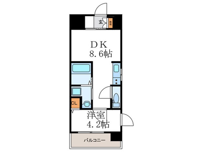 ｱｸｱﾌﾟﾚｲｽ京都西院Ⅱ(308)の物件間取画像