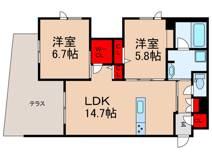 シャーメゾン箕面ひゅうがやぶの物件間取画像