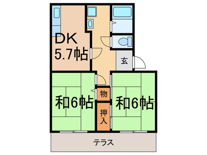 フレグランス西脇Ｂの物件間取画像