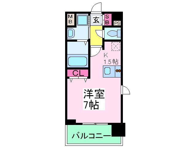 ﾌﾟﾚｻﾝｽ大阪城公園ﾌｧ-ｽﾄｼ-ﾄ(202)の物件間取画像