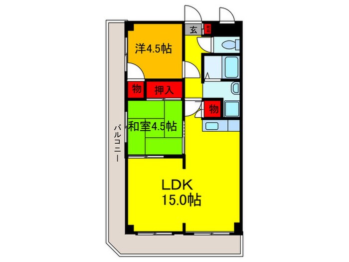 メゾンドール六万寺の物件間取画像