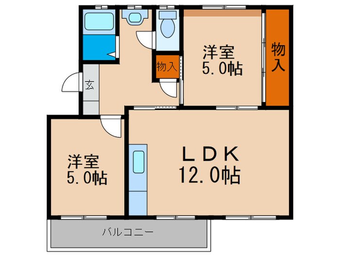 箕面粟生第二住宅14号棟（403）の物件間取画像