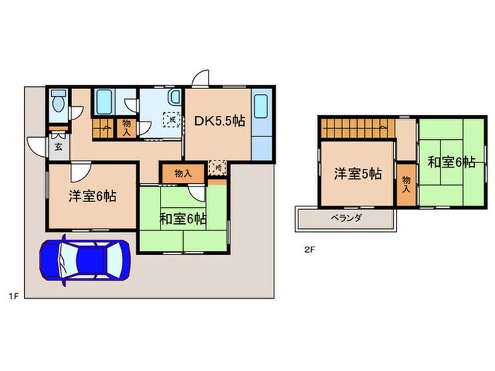 西村貸家の物件間取画像