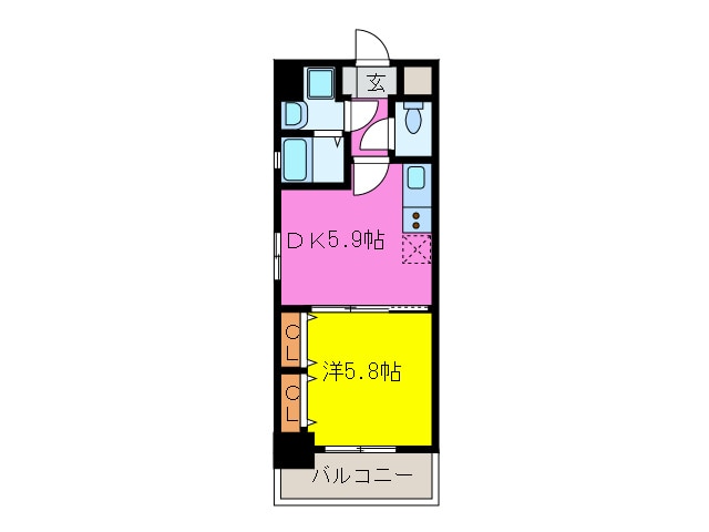 パ－クハイツさくら日根野駅前の物件間取画像