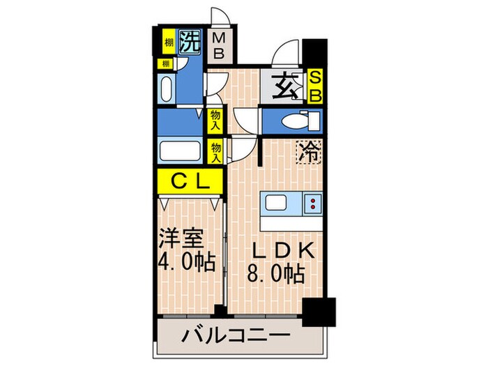 ﾌﾟﾚｻﾝｽｼﾞｪﾈｼﾝ神戸ｽﾃ-ｼｮﾝﾌﾛﾝﾄの物件間取画像