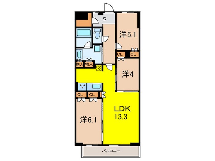 ミレーネ神戸住吉本町の物件間取画像