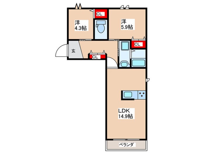 仮)ユアメゾン西河原の物件間取画像