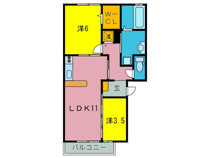 エクレール天美我堂の物件間取画像