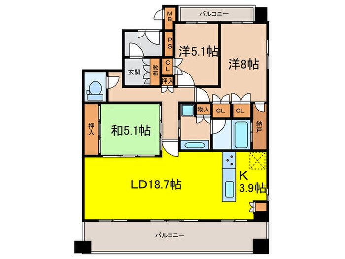 ジオ宝塚ブリアンセーヌ(403)の物件間取画像