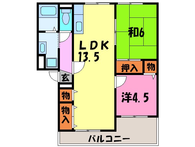 サファージュ高石Ｂ棟の物件間取画像