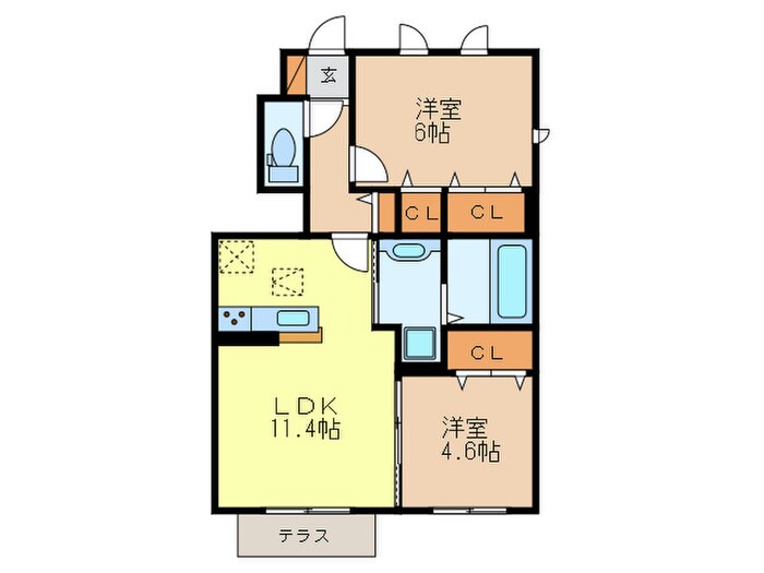 アンソレイエ　ファミーユ　A棟の物件間取画像