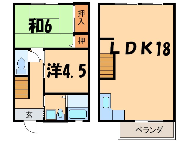 テラスハウス竹の物件間取画像