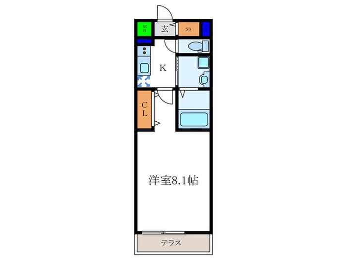 ﾍﾞﾗｼﾞｵ雅び京都洛北ｶﾞｰﾃﾞﾝ(105)の物件間取画像