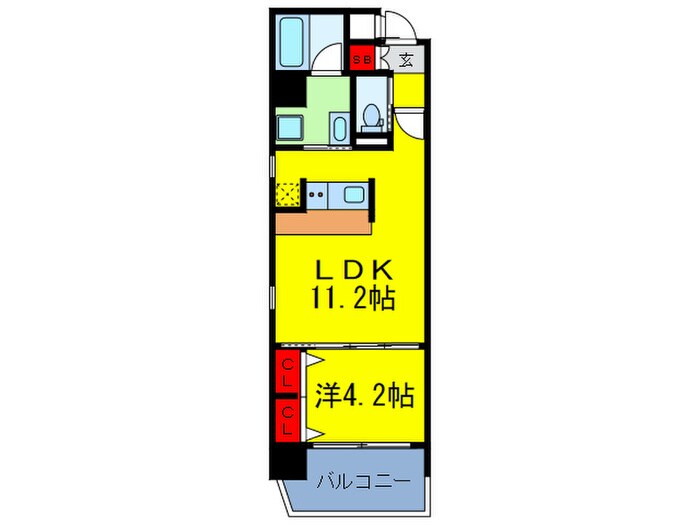 ラクラス江戸堀の物件間取画像