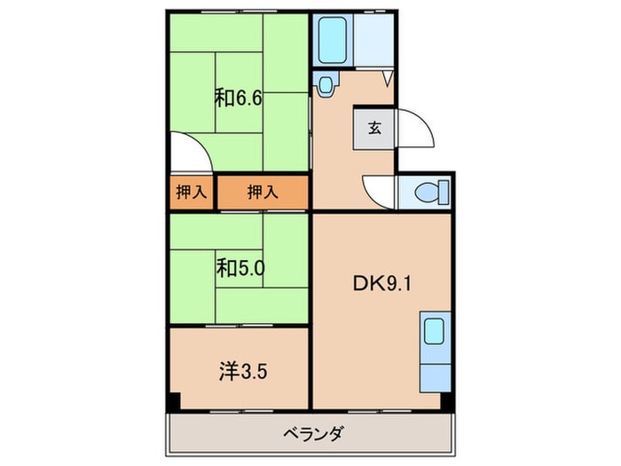 コーポさとりの物件間取画像