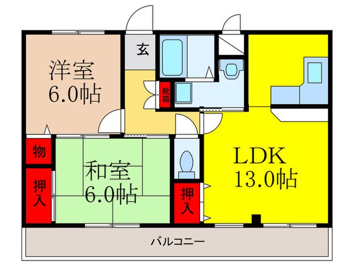 フィールドヴィレッジⅡＡ棟の物件間取画像
