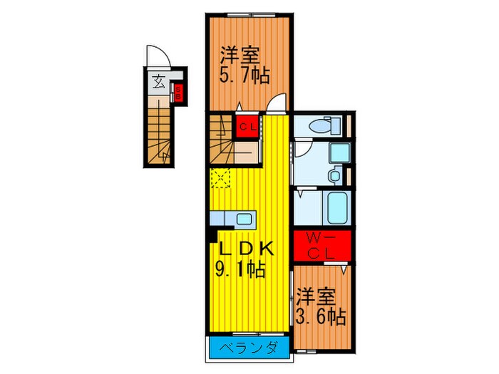 アンジュールの物件間取画像