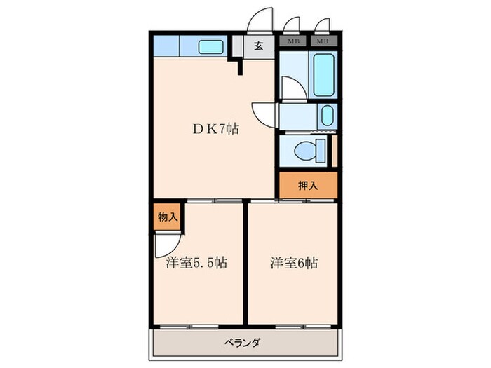 上坂部ハイツＡ棟の物件間取画像