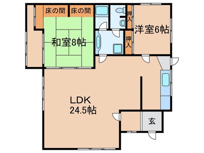 比叡平1丁目貸家の物件間取画像