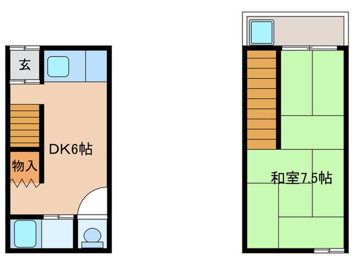 高見の里6丁目吉牟田様連棟借家の物件間取画像