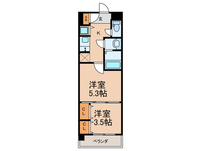 ラブ神戸三宮(1003)の物件間取画像