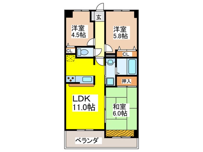 オーク新石切(1302)の物件間取画像