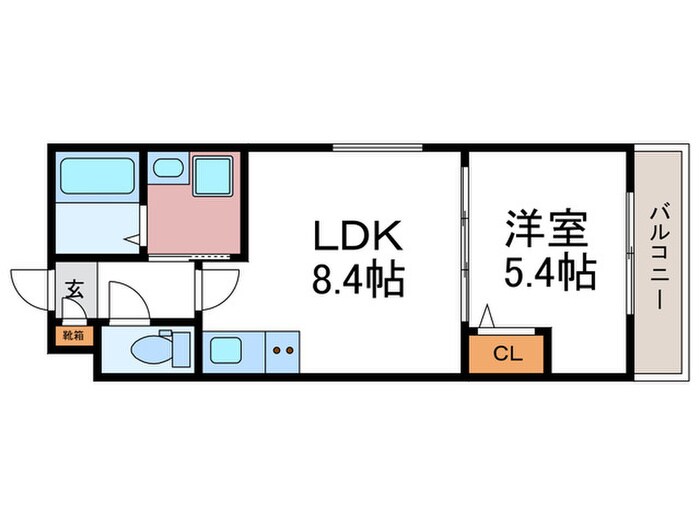 グラカン冷泉町の物件間取画像