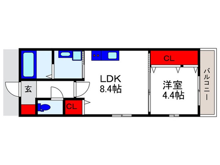 La vie belle 宝山町の物件間取画像