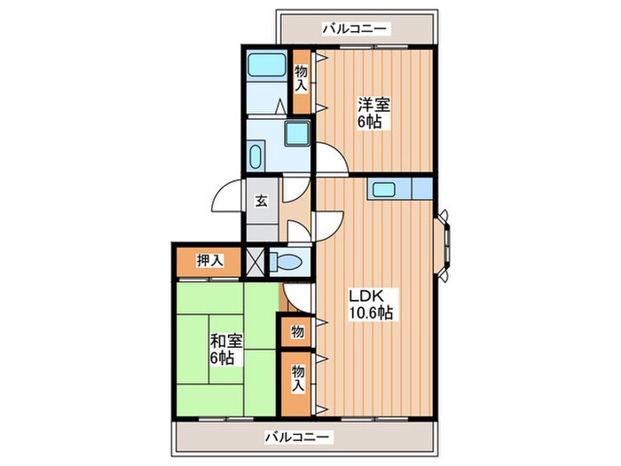 昇栄マンションⅡの物件間取画像