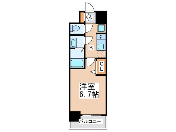 ﾌﾟﾚｻﾝｽOSAKADOMECITYﾋﾞｰﾂ(505)の物件間取画像