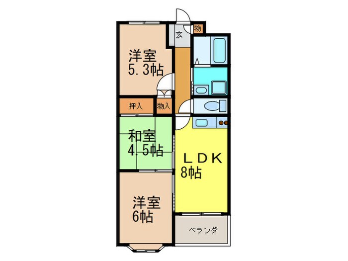 ボナ－ル中西の物件間取画像