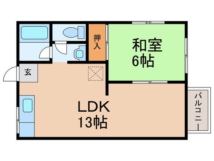 タウニィーイサカD棟の物件間取画像