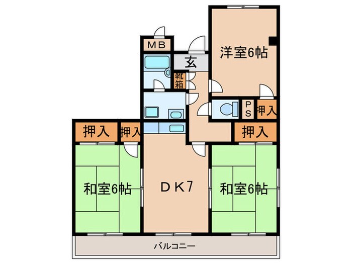 ビューハイツ　クラタの物件間取画像