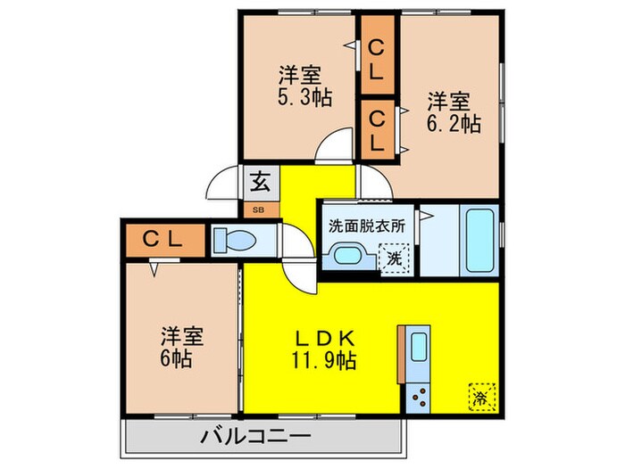 マーレルミノーソⅡの物件間取画像