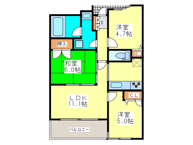 アーデンタワー新町の物件間取画像