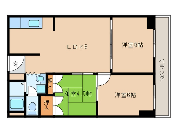 南堺ハイツ１号館の物件間取画像